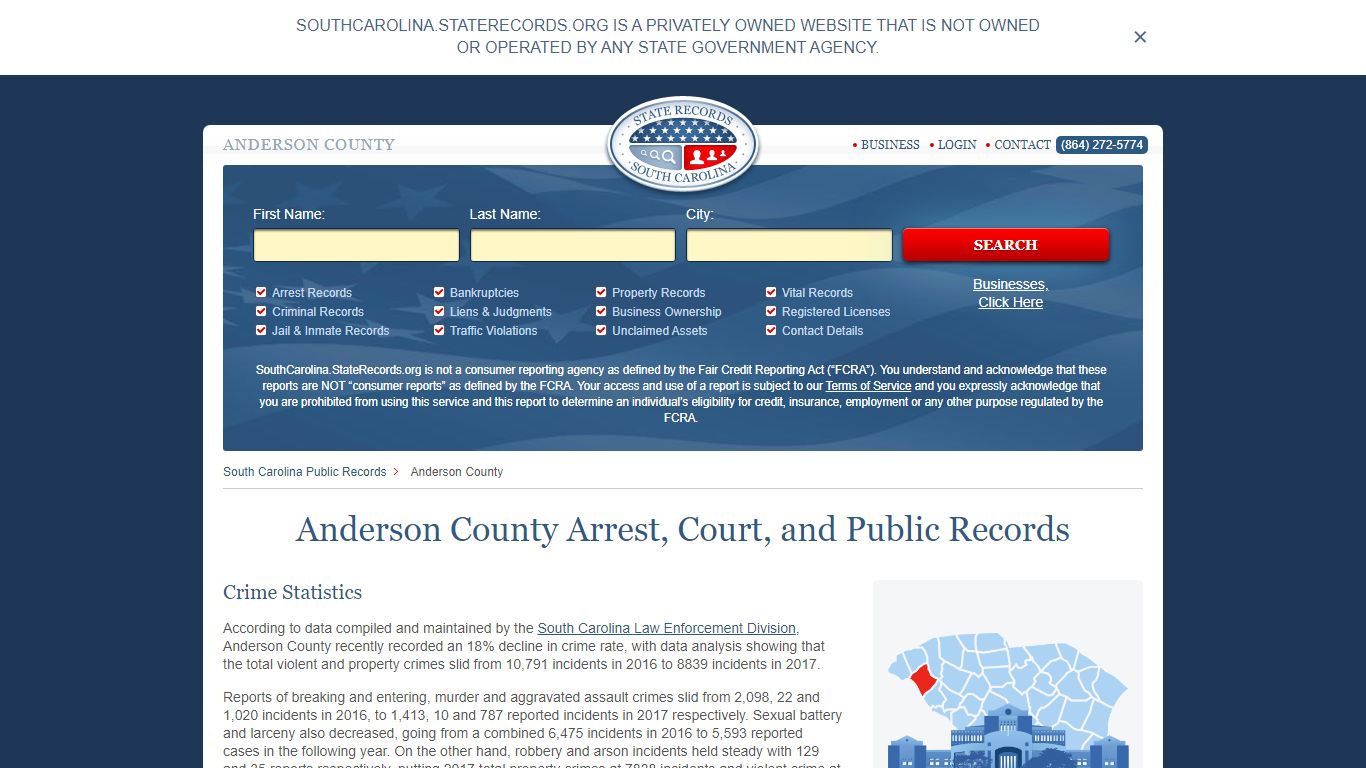 Anderson County Arrest, Court, and Public Records